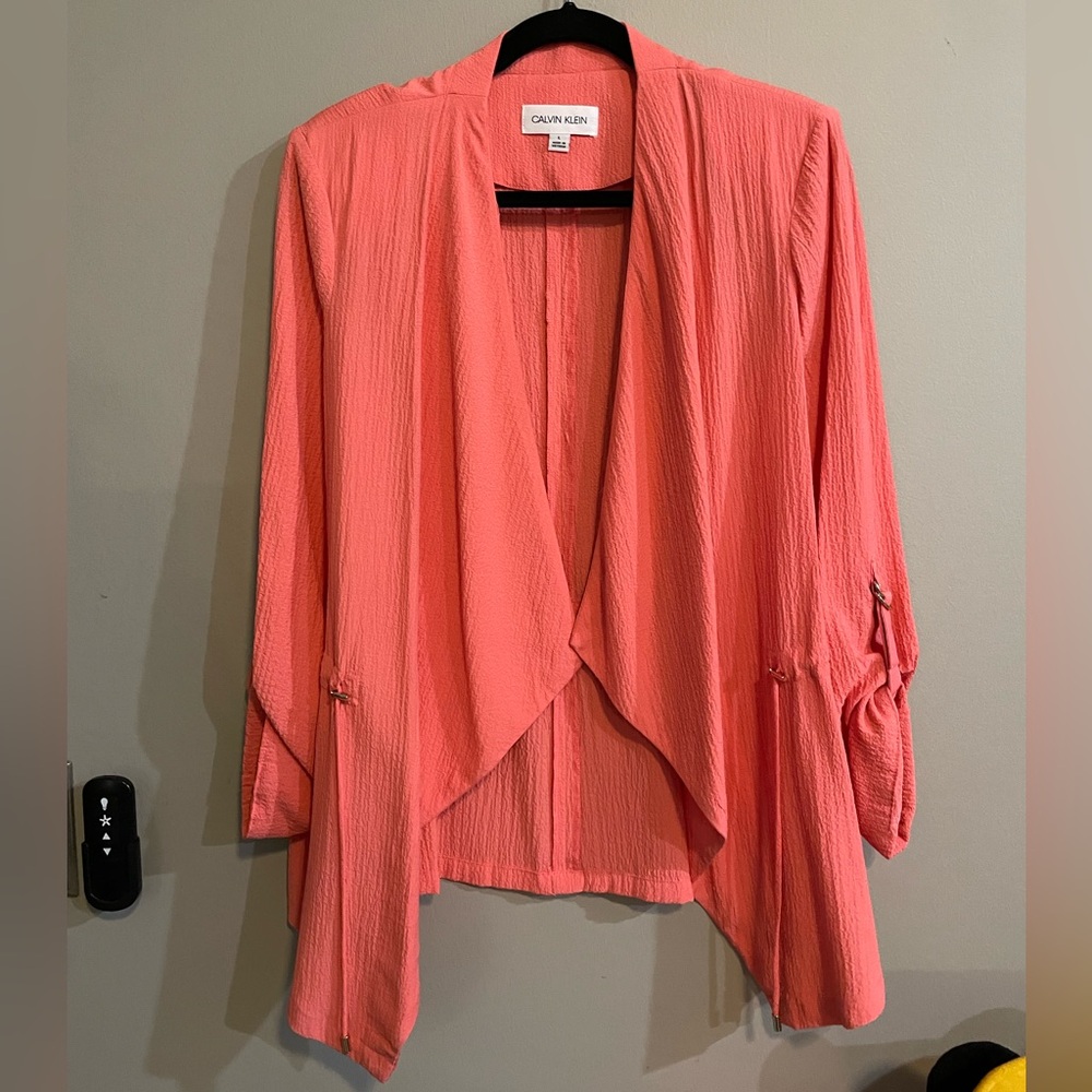 Calvin Klein Coral Open Front Cardigan